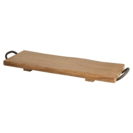 Πλατώ Σερβιρίσματος Με Λαβές 28027 60x20x2,5cm Natural T&G Μέταλλο,Ξύλο