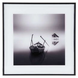 Κάδρο "Περιπλανώμενο Σκάφος" PT4125 Μικρό 30x30x2cm Black-White Present Time Κάθετοι Γυαλί