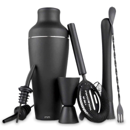 Σετ Για Κοκτέιλ Με Σέικερ Και Εργαλεία 05026 700ml 8x8x21cm Matt Black MikaMax Ατσάλι,Abs