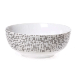 Μπωλ Δημητριακών Fashion 25.638.123 Φ16cm White-Grey Cryspo Trio Πορσελάνη