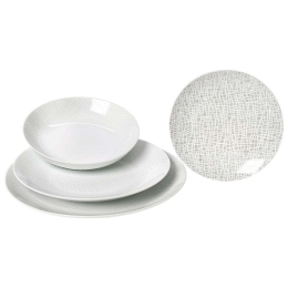 Σερβίτσιο Πιάτα Φαγητού Fashion (Σετ 20Τμχ) 25.638.40 White-Grey Cryspo Trio 20 τμχ Πορσελάνη