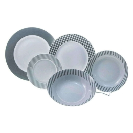 Σερβίτσιο Πιάτα Φαγητού Fino (Σετ 20Τμχ) 15.103.40 White-Grey Cryspo Trio 20 τμχ Porcelain