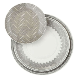Σερβίτσιο Πιάτα Φαγητού Plaza (Σετ 20Τμχ) 25.743.40 Beige-Multi Cryspo Trio 20 τμχ Πορσελάνη
