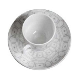 Φλυτζάνι Καφέ Με Πιατάκι Ovvio 25.627.17 100ml White-Grey Cryspo Trio Πορσελάνη