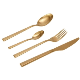 Μαχαιροπίρουνα Durable (Σετ 24Τμχ) 45.562.03 Gold Cryspo Trio 24 τμχ Ανοξείδωτο Ατσάλι