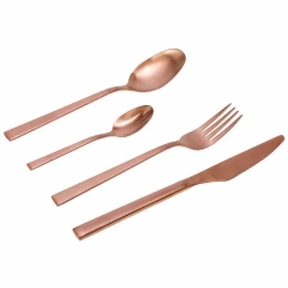Μαχαιροπίρουνα Durable (Σετ 24Τμχ) 45.562.05 Rose Gold Cryspo Trio 24 τμχ Ανοξείδωτο Ατσάλι