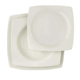 Σερβίτσιο Πιάτα Φαγητού Quadro (Σετ 72Τμχ) 55.000.30 White Cryspo Trio 72 τμχ Πορσελάνη