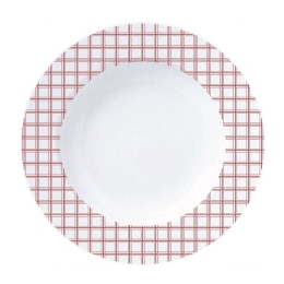 Πιάτο Βαθύ Rubik 24.461.02 Φ22cm Red Cryspo Trio Πορσελάνη