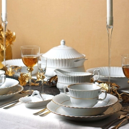 Σερβίτσιο Πιάτα Φαγητού Ivona (Σετ 72Τμχ) 36.001.30P White-Platinum Cryspo Trio 72 τμχ Πορσελάνη