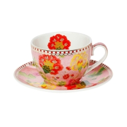 Φλυτζάνι Καφέ Floral Pink 14.221.17 120ml Pink-Multi Cryspo Trio Πορσελάνη