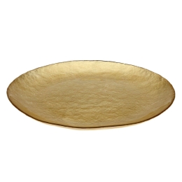 Πιατέλα Kronos Oro 80.510.05 Φ32cm Gold Cryspo Trio Γυαλί