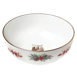 Μπωλ Σερβιρίσματος Christmas Magic 18x7cm Multi Cryspo Trio