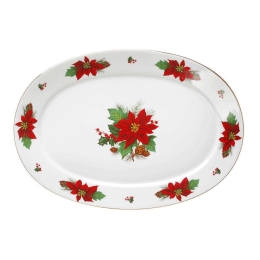 Πιατέλα Σερβιρίσματος Οβάλ Poinsettia 06.241.07 33cm Multi Cryspo Trio