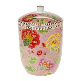 Μπισκοτιέρα Floral Pink 14.221.55 Φ11x18cm 1,3Lt Pink-Multi Cryspo Trio Πορσελάνη