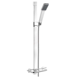 Κολώνα Ντους Με Ράφι Και Τηλέφωνο Quadro N110 80cm Chrome Ferro Ορείχαλκος
