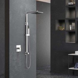 Κολώνα Σταθερού Ντους Katia C6634B Chrome Karag Ατσάλι,Πλαστικό