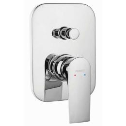 Μίκτης Μπαταρίας Ντους 2 Εξόδων Algeo Square BAQ7P Chrome Ferro Ορείχαλκος