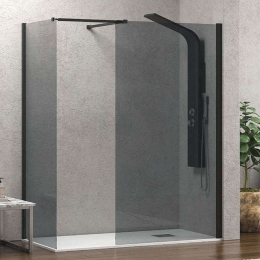 Πάνελ Ντουζιέρας Σταθερό Walkin 2 WAL2NF160 Fume-Black Karag 160X200 Αλουμίνιο