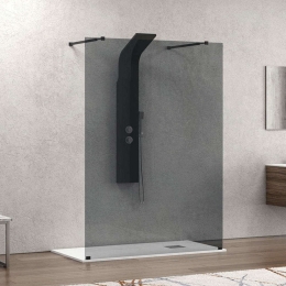 Πάνελ Ντουζιέρας Σταθερό Walkin 3 WAL3NF158 Fume-Black Karag 158X200 Αλουμίνιο