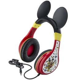 Ακουστικά Ενσύρματα Για Παιδιά Mickey Mouse MK-140 Με Ασφαλή Μέγιστη Ένταση Ήχου Black-Red eKids