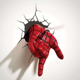 Φωτιστικό Τοίχου Παιδικό 3Dl Marvel Spiderman Hand Light 75194 Black-Red The Source