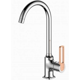Μπαταρία Κουζίνας Valentina 23-4056 Rose-Gold Πόμολο Chrome Gloria Μέταλλο