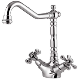 Μπαταρία Νιπτήρος Leda 23-1715 Βαλβίδα Με Κλικ Chrome Gloria Μέταλλο