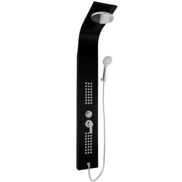 Μπαταρία Στήλη Μπάνιου Blackpool 38-6108 Με Υδρομασάζ 145cm Black Gloria Μέταλλο