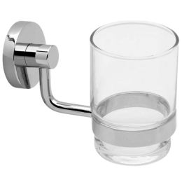 Ποτηροθήκη Romina 13-1258 Chrome Gloria Ορείχαλκος,Γυαλί