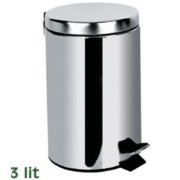 Κάδος Απορριμμάτων Junior 12-0334 3L Φ17cm 25cm Inox Gloria Ανοξείδωτο Ατσάλι