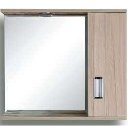 Καθρέπτης Μπάνιου Με Ντουλάπι Fino 48-0007 62x55x13,5cm Με Ένα Φως Zebra Gloria PVC