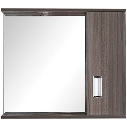 Καθρέπτης Μπάνιου Με Ντουλάπι Fino 47-0007 62x55x13,5cm Με Ένα Φως Wenge Gloria PVC