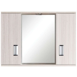 Καθρέπτης Μπάνιου Με Ντουλάπι Fino 40-0008 72x55x13,5cm Με Ένα Φως Terra Gloria PVC