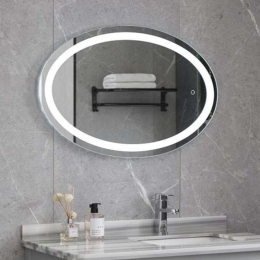 Καθρέπτης Μπάνιου Σκέτος Ovale 77-0120 Με Φως Led Touch 60x80cm Clear Gloria Γυαλί