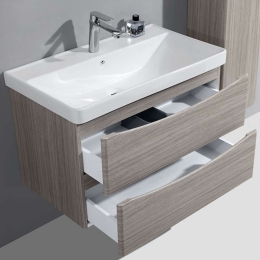Έπιπλο Μπάνιου Saloon set-0264 Με Νιπτήρα Πορσελάνης 80x47x48cm Graphite Gloria Mdf