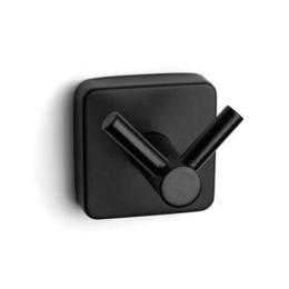 Άγκιστρο Μπάνιου Διπλό Quattro 4202 55 6x6x5,2cm Black Karag Ανοξείδωτο Ατσάλι