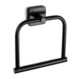 Κρεμάστρα Πετσέτας Κρίκος Quattro 4224 55 18x5,2x19cm Black Karag Ανοξείδωτο Ατσάλι
