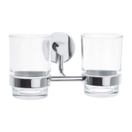 Ποτηροθήκη Διπλή Γυάλινη Artion 12068 Chrome Karag Γυαλί