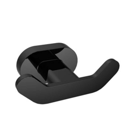 Άγκιστρο Μπάνιου Διπλό New Oval 75055-B 8x3cm Black Karag Μέταλλο