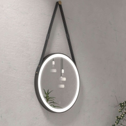 Καθρέπτης Μπάνιου Anatoli PIM0154 Φ50cm Black Karag Μέταλλο,Γυαλί