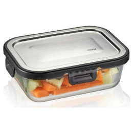 Δοχείο Φαγητού Ορθογώνιο Milo GEFU-12752 600ml 17,6x13x5,9cm Clear-Silver Gefu Γυαλί