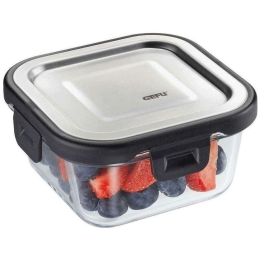 Δοχείο Φαγητού Τετράγωνο Milo GEFU-12755 300ml 11,7x11,7x5,9cm Clear-Silver Gefu Γυαλί