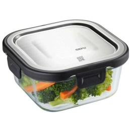 Δοχείο Φαγητού Τετράγωνο Milo GEFU-12756 500ml 13,5x13,5x6,5cm Clear-Silver Gefu Γυαλί