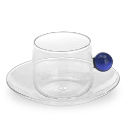 Φλυτζάνι Τσαγιού Bilia BA00707 220ml Blue-Clear Zafferano Γυαλί