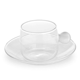 Φλυτζάνι Καφέ Bilia BA00801 120ml White-Clear Zafferano Γυαλί