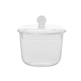 Δοχείο Με Καπάκι Bilia BA01901 10x10cm 350ml White-Clear Zafferano Γυαλί