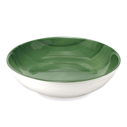 Μπωλ Σερβιρίσματος Striche SK00813 Φ30cm White-Green Zafferano Κεραμικό