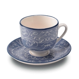 Φλυτζάνι Καφέ Με Πιατάκι Tue TU01016 140ml Turquoise Zafferano Κεραμικό