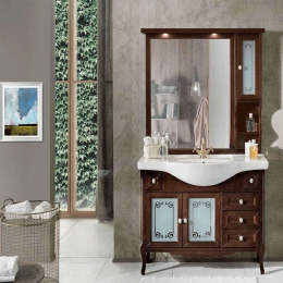 Έπιπλο Μπάνιου Νιπτήρα Με Καθρέπτη Mara 105x51x190cm Walnut Bluelife Ξύλο