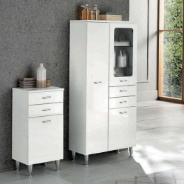 Στήλη Μπάνιου Sabrina 34x34x85cm Glossy White Bluelife Mdf